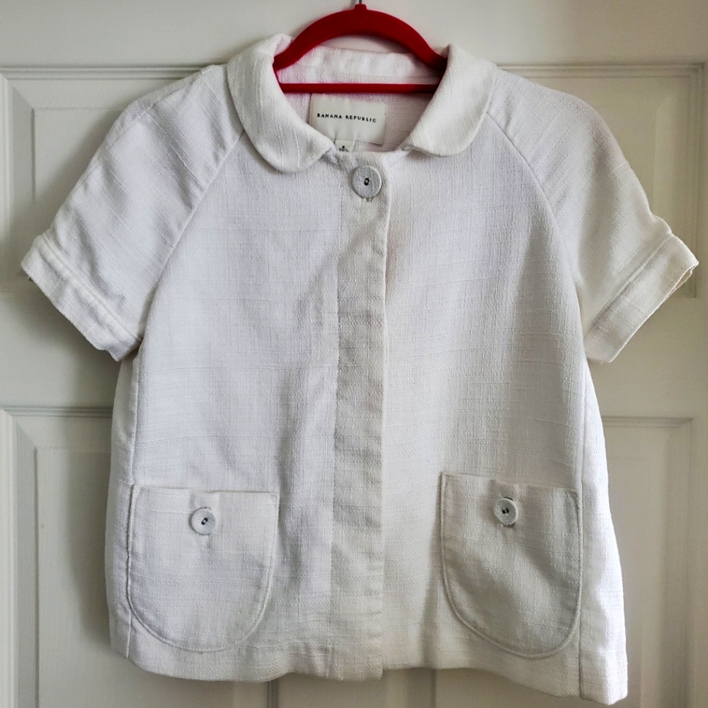 Banana Republic Short Sleeved Jacket, Small, Ivory